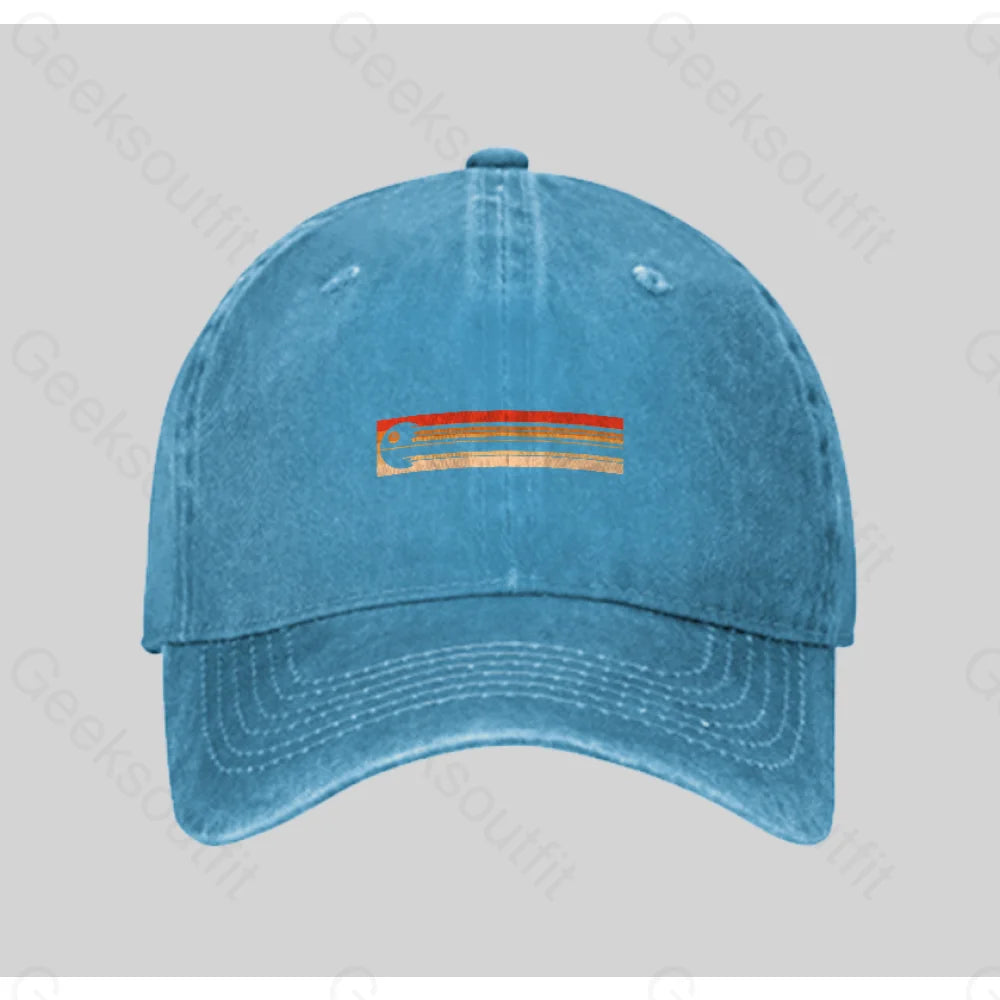 Retro Death Star Washed Vintage Baseball Cap Blue