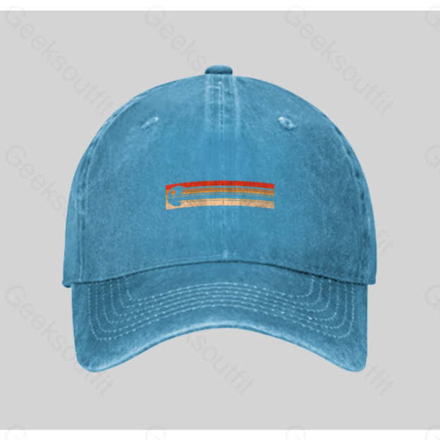 Retro Death Star Washed Vintage Baseball Cap Blue