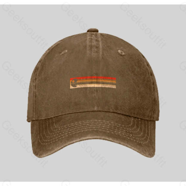 Retro Death Star Washed Vintage Baseball Cap Natural