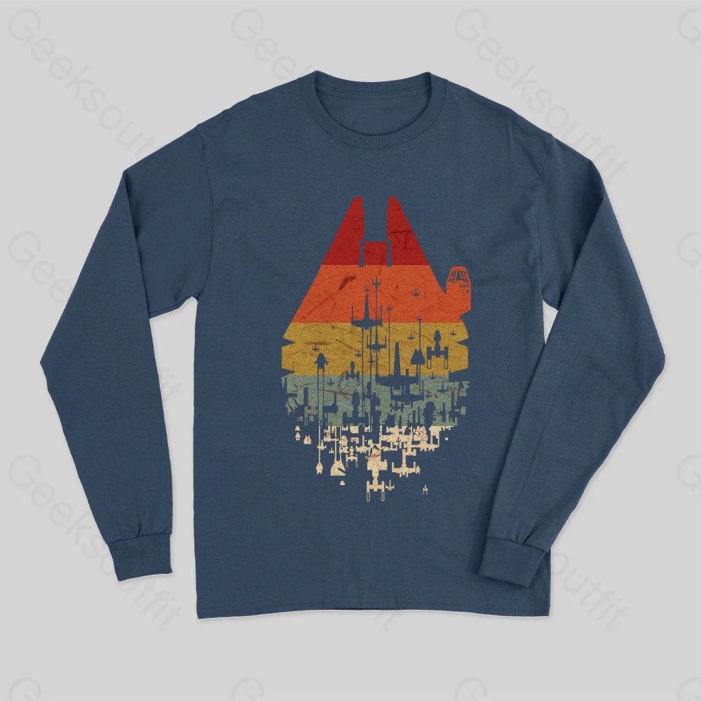Retro Long Sleeve T-Shirt Navy / S