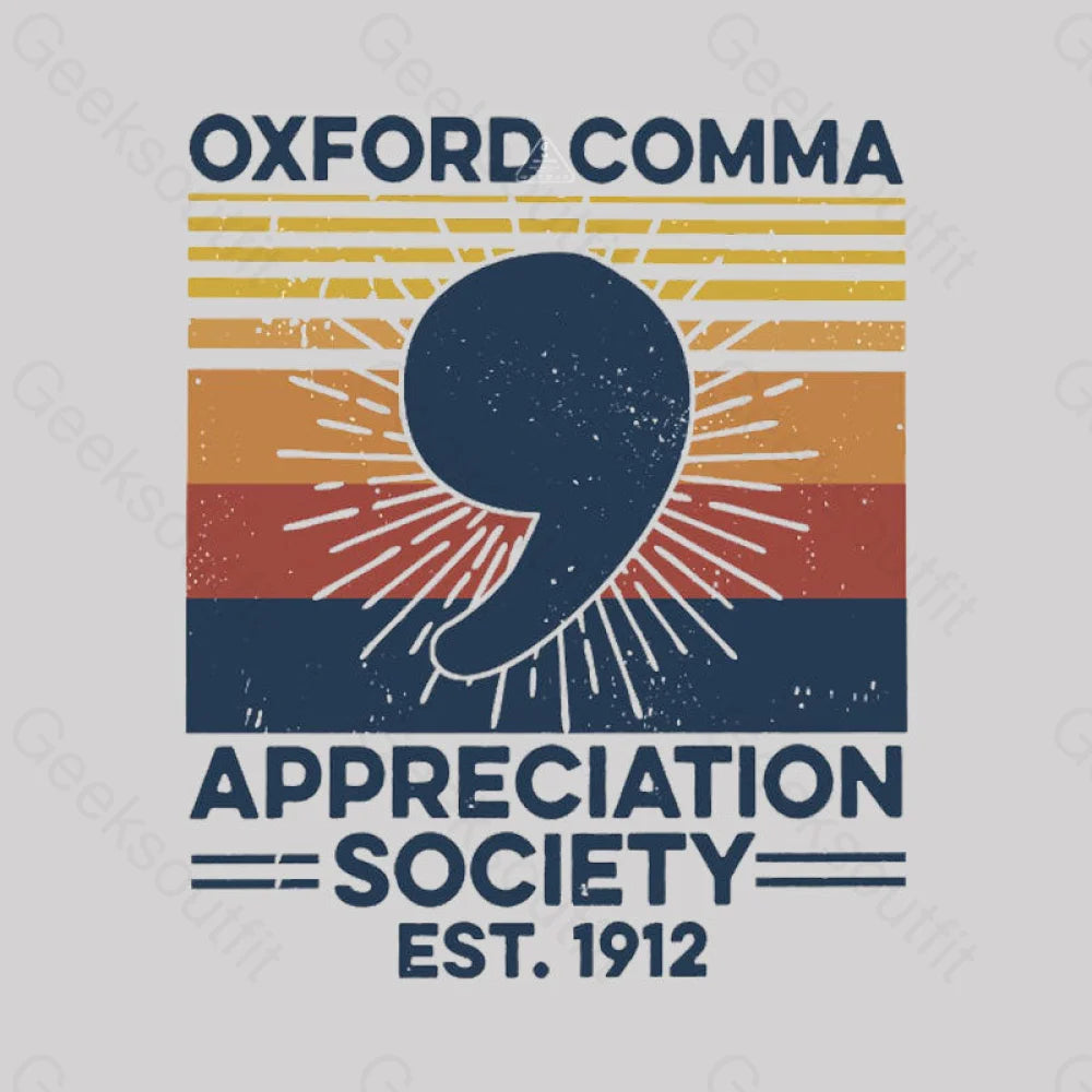 Retro Oxford Comma Appreciation Society T-Shirt