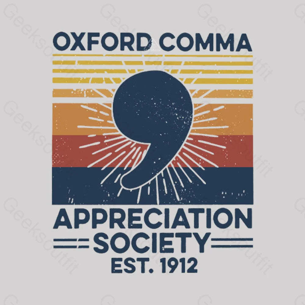 Retro Oxford Comma Appreciation Society T-Shirt