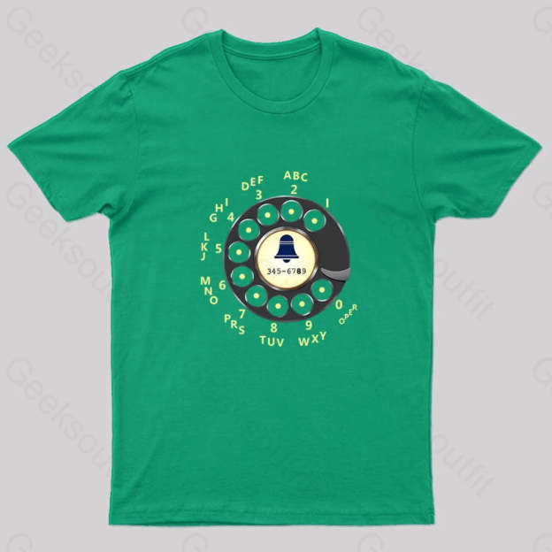 Retro Rotary Dial Nerd T-Shirt Green / S
