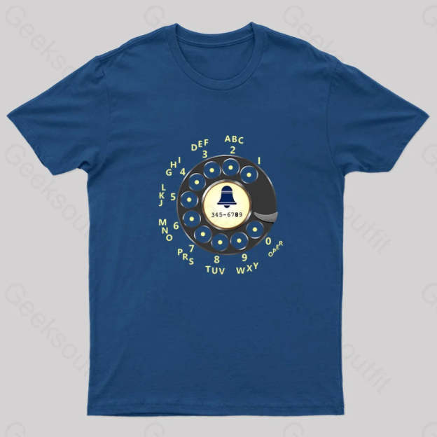 Retro Rotary Dial Nerd T-Shirt Navy / S