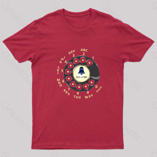 Retro Rotary Dial Nerd T-Shirt Red / S