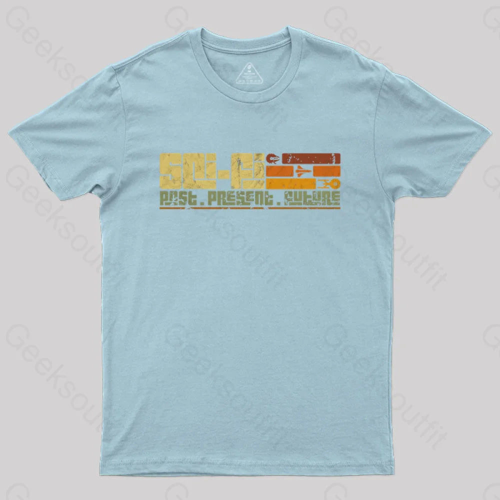 Retro Sci-Fi T-Shirt Light Blue / S