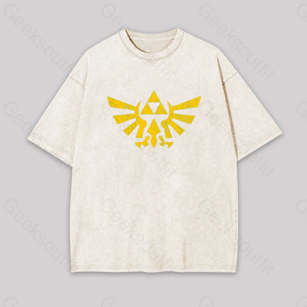 Retro Zelda Element Geek Washed T-Shirt Apricot / S