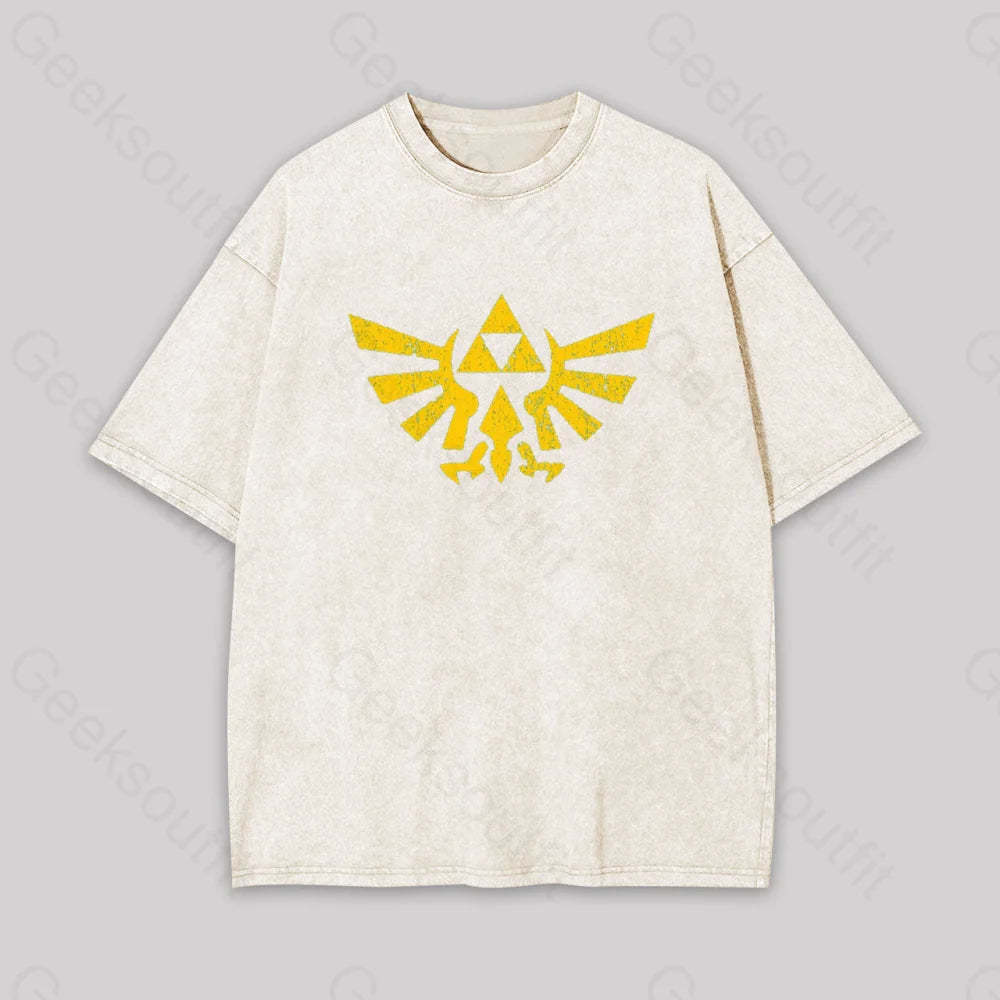 Retro Zelda Element Geek Washed T-Shirt Apricot / S
