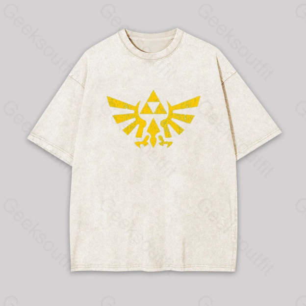 Retro Zelda Element Geek Washed T-Shirt Apricot / S