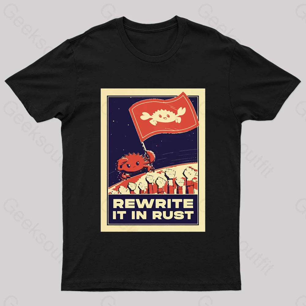 Rewrite It In Rust Nerd T-Shirt Black / S