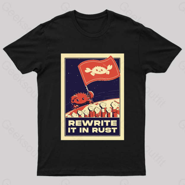Rewrite It In Rust Nerd T-Shirt Black / S