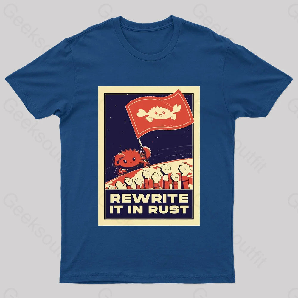 Rewrite It In Rust Nerd T-Shirt Navy / S