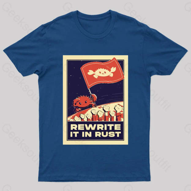 Rewrite It In Rust Nerd T-Shirt Navy / S