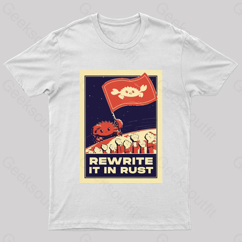 Rewrite It In Rust Nerd T-Shirt White / S