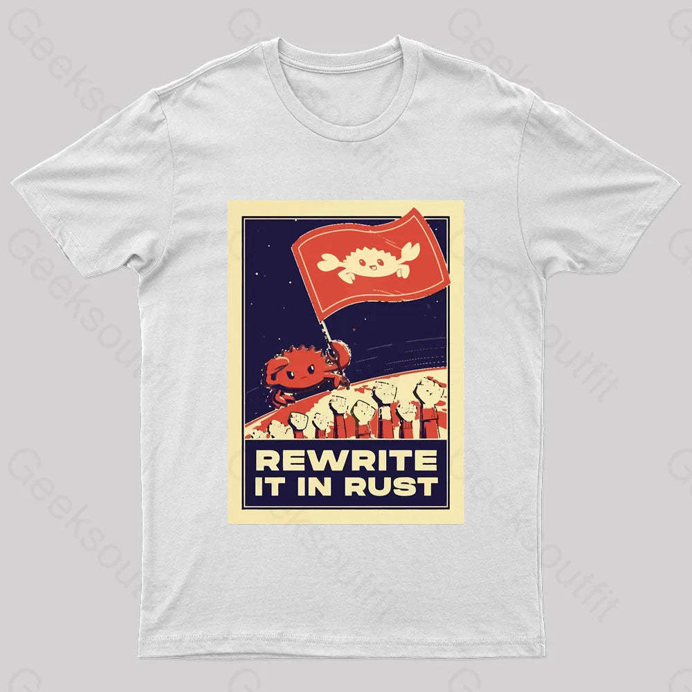 Rewrite It In Rust Nerd T-Shirt White / S
