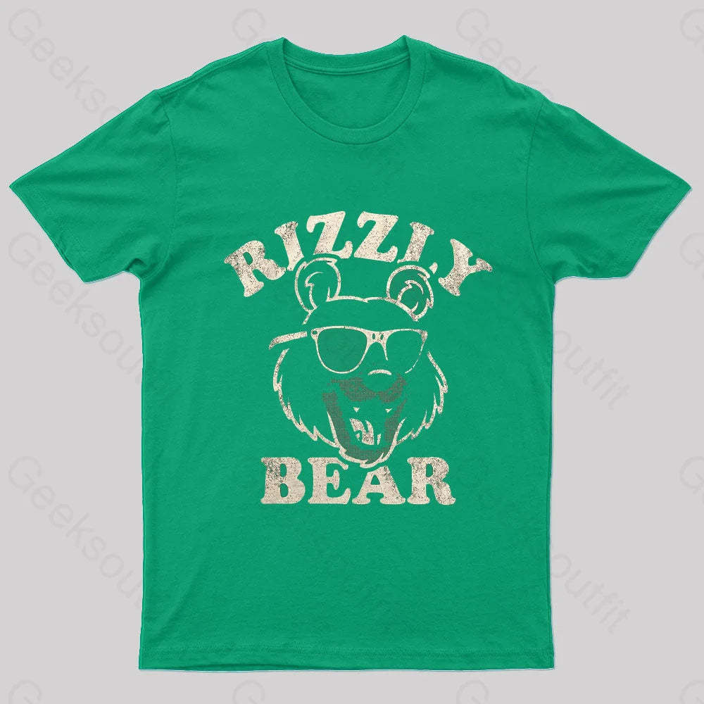 Rizzly Bear Nerd T-Shirt Green / S