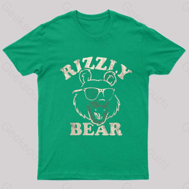 Rizzly Bear Nerd T-Shirt Green / S