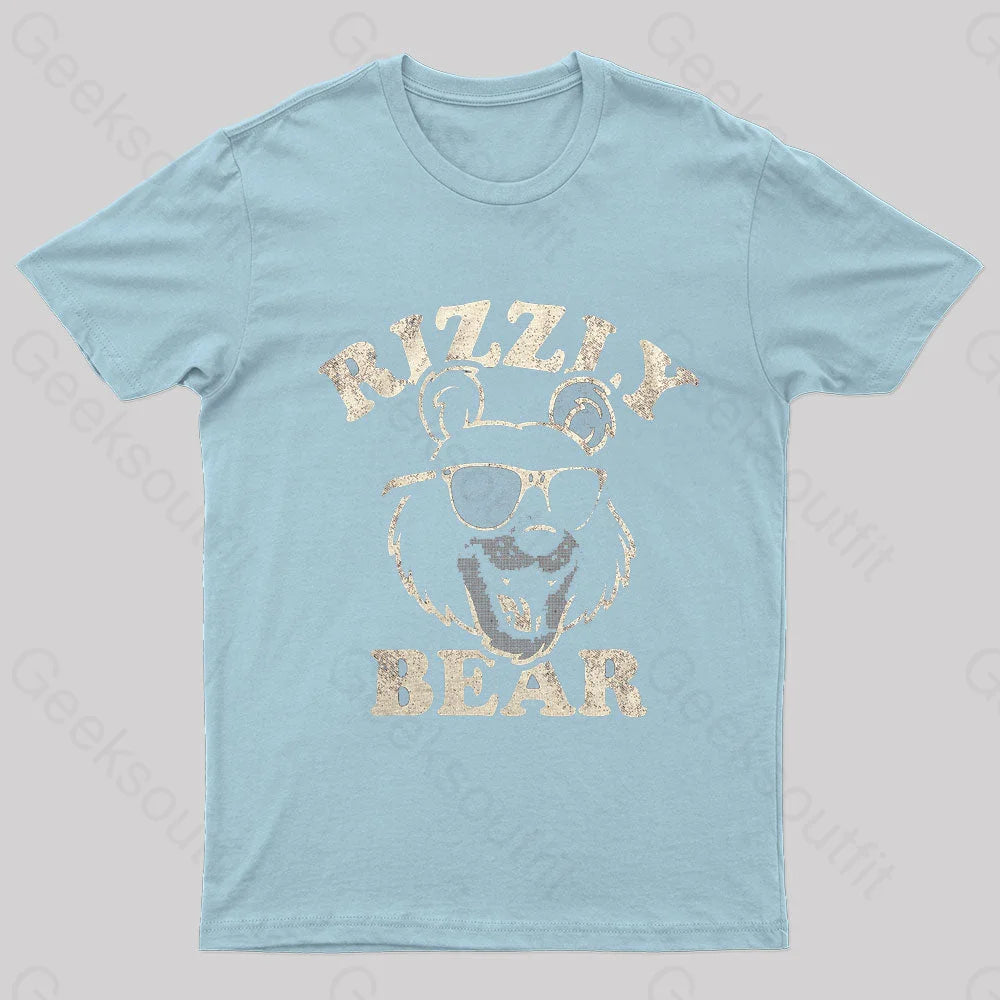Rizzly Bear Nerd T-Shirt Light Blue / S