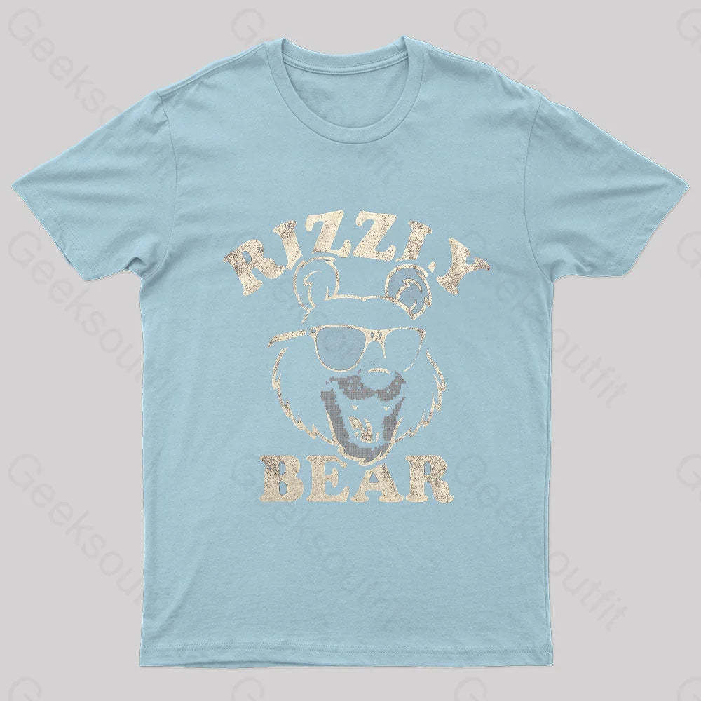Rizzly Bear Nerd T-Shirt Light Blue / S
