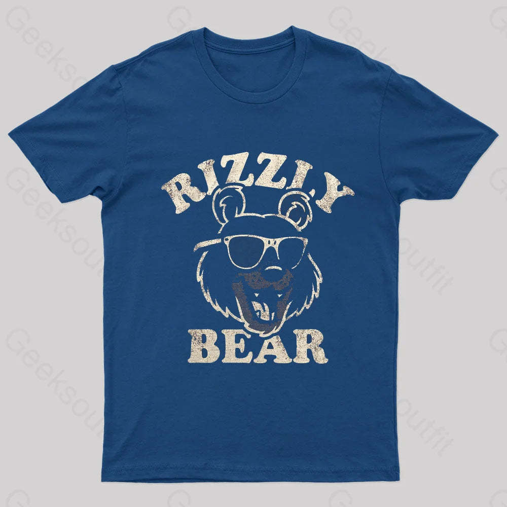 Rizzly Bear Nerd T-Shirt Navy / S