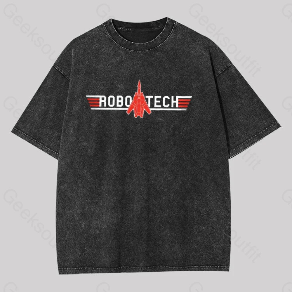 Robo Tech Geek Washed T-Shirt Black / S