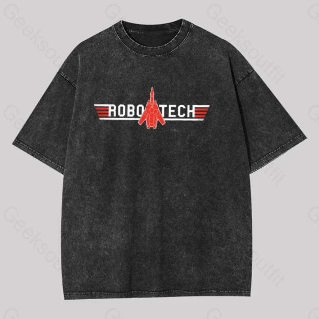 Robo Tech Geek Washed T-Shirt Black / S