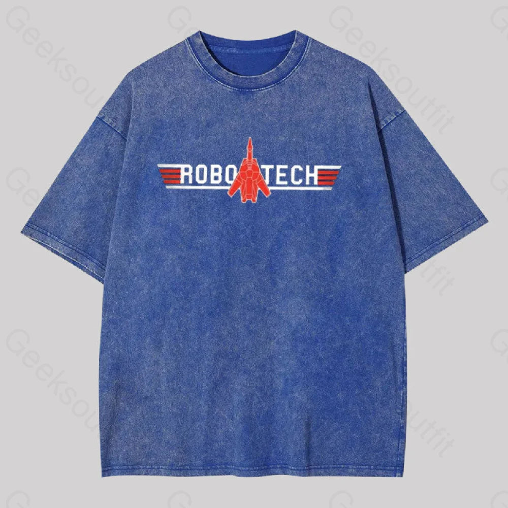 Robo Tech Geek Washed T-Shirt Blue / S