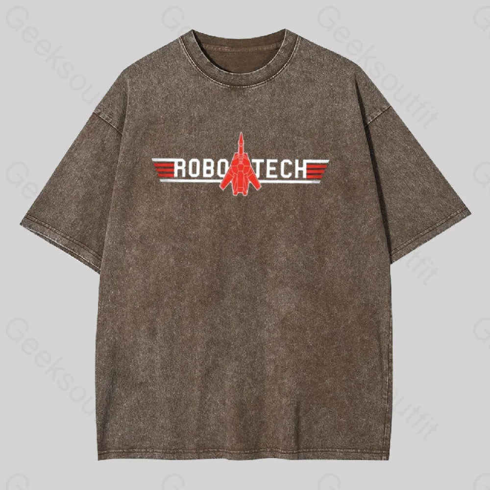 Robo Tech Geek Washed T-Shirt Coffee / S