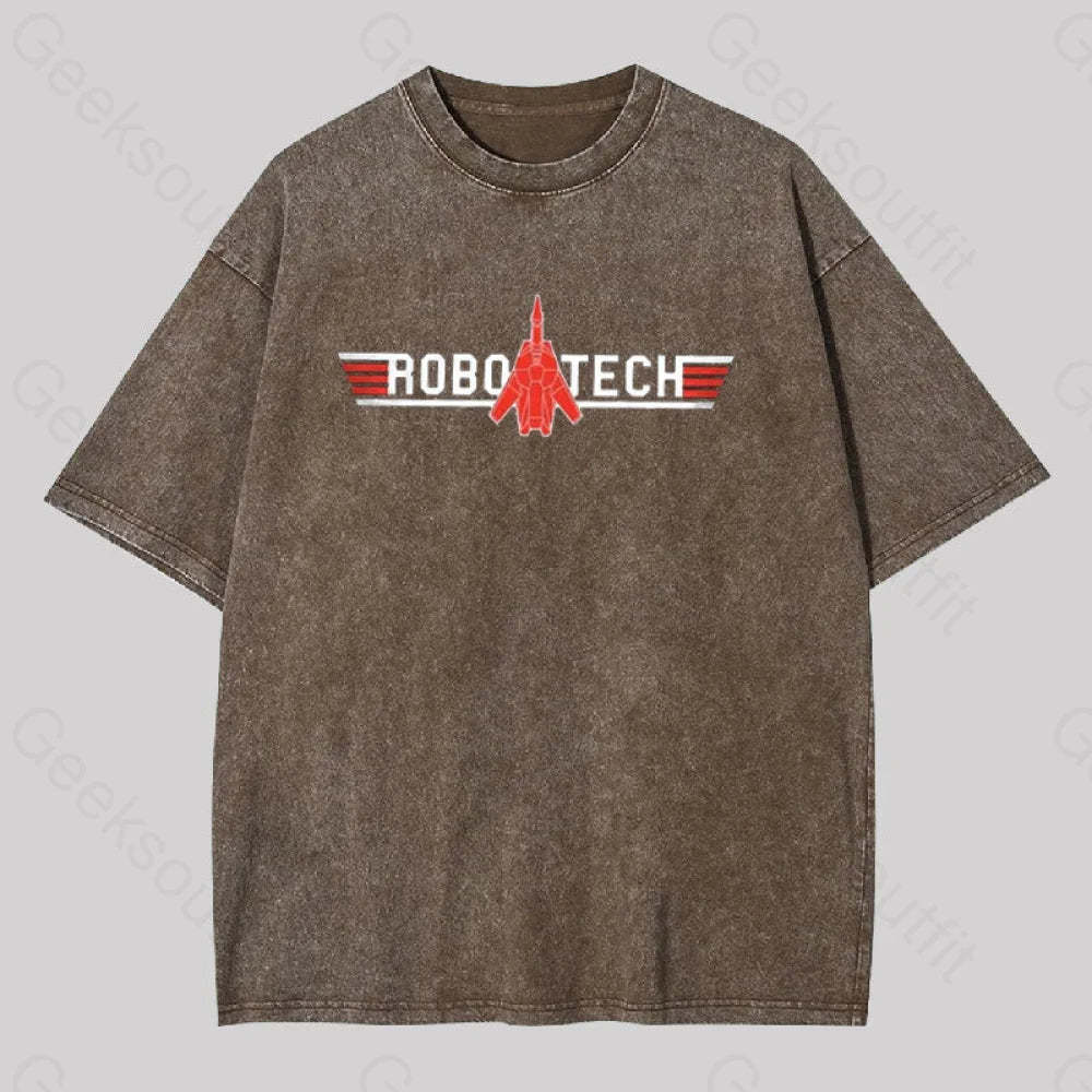 Robo Tech Geek Washed T-Shirt Coffee / S