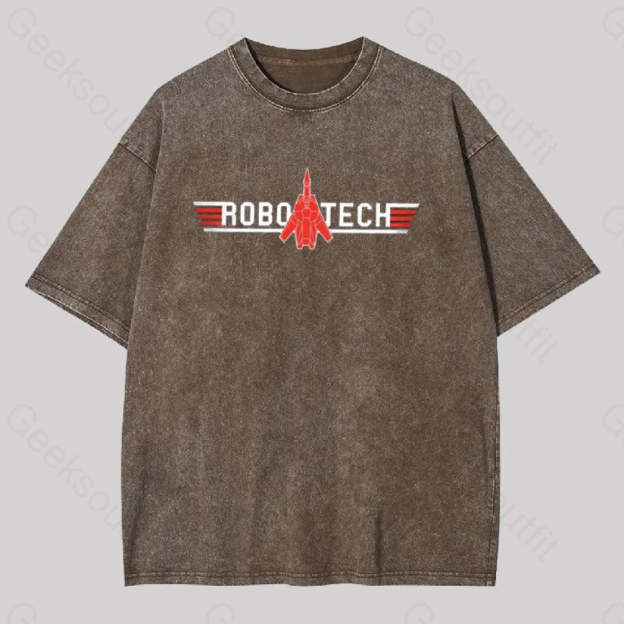Robo Tech Geek Washed T-Shirt Coffee / S