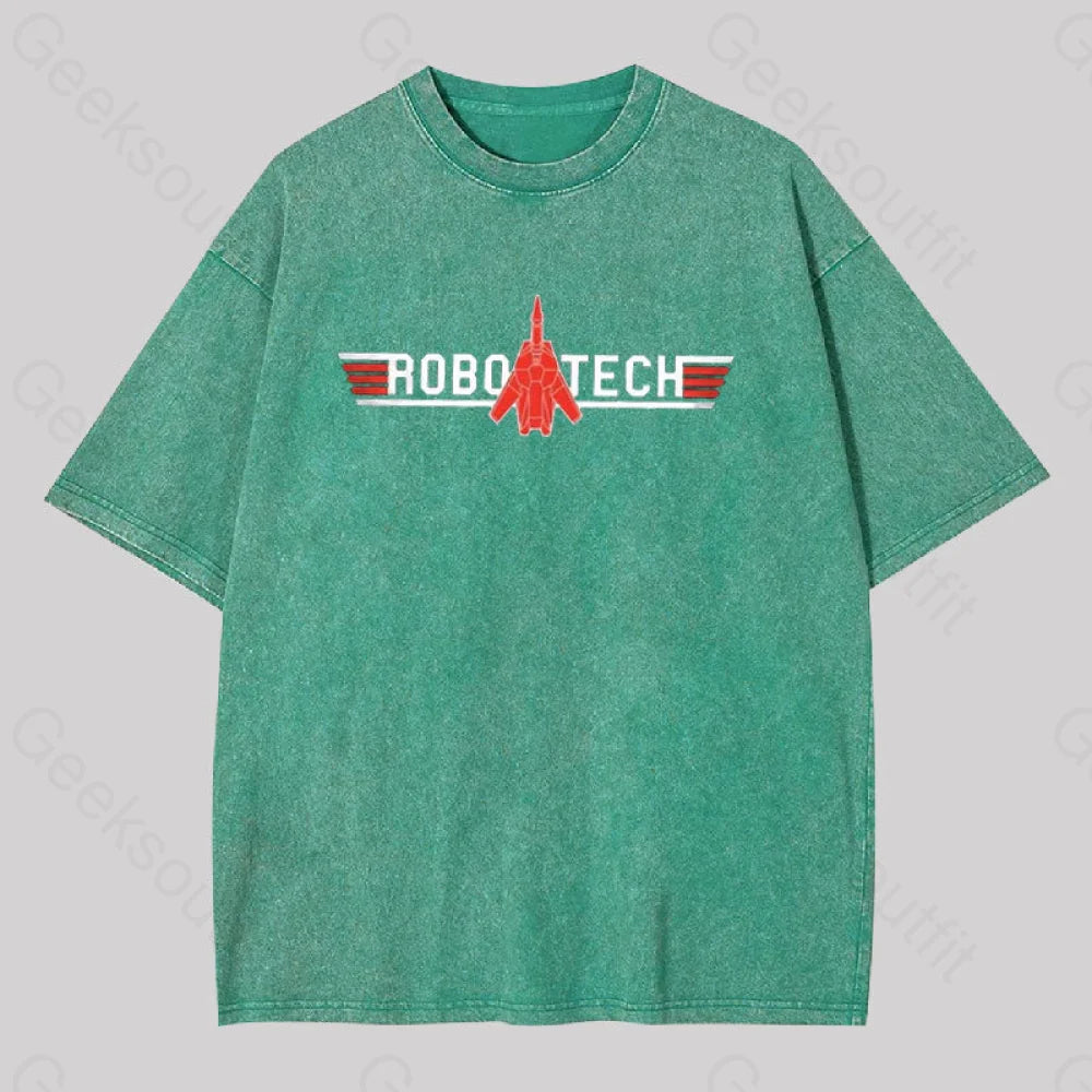 Robo Tech Geek Washed T-Shirt Grass Green / S