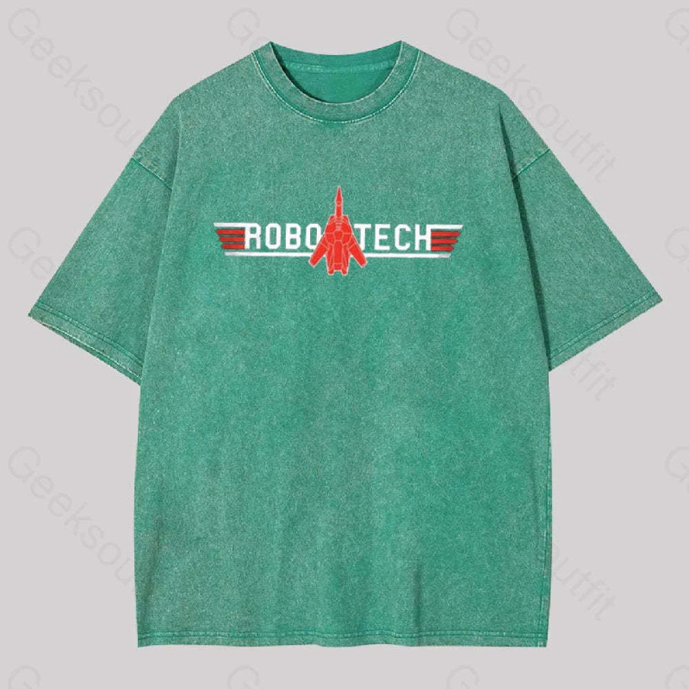 Robo Tech Geek Washed T-Shirt Grass Green / S