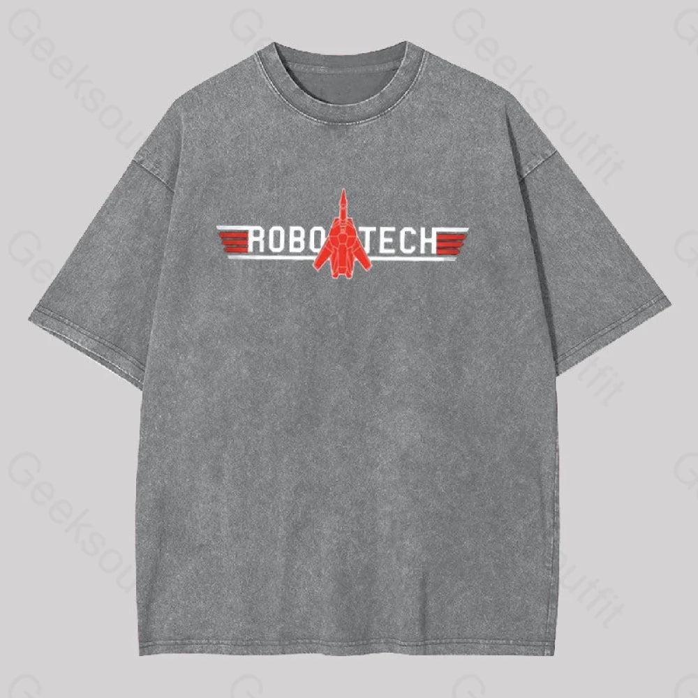 Robo Tech Geek Washed T-Shirt Grey / S