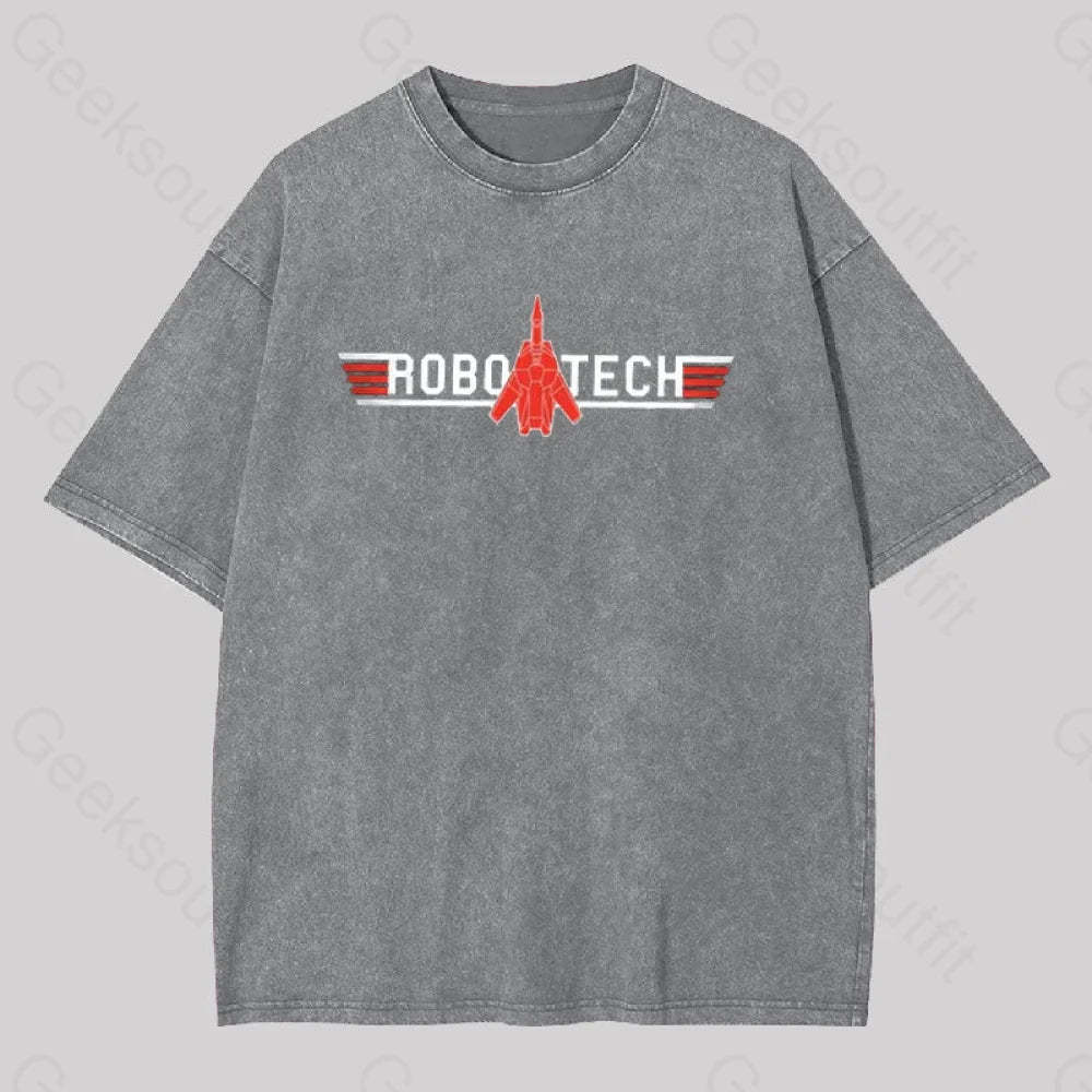 Robo Tech Geek Washed T-Shirt Grey / S