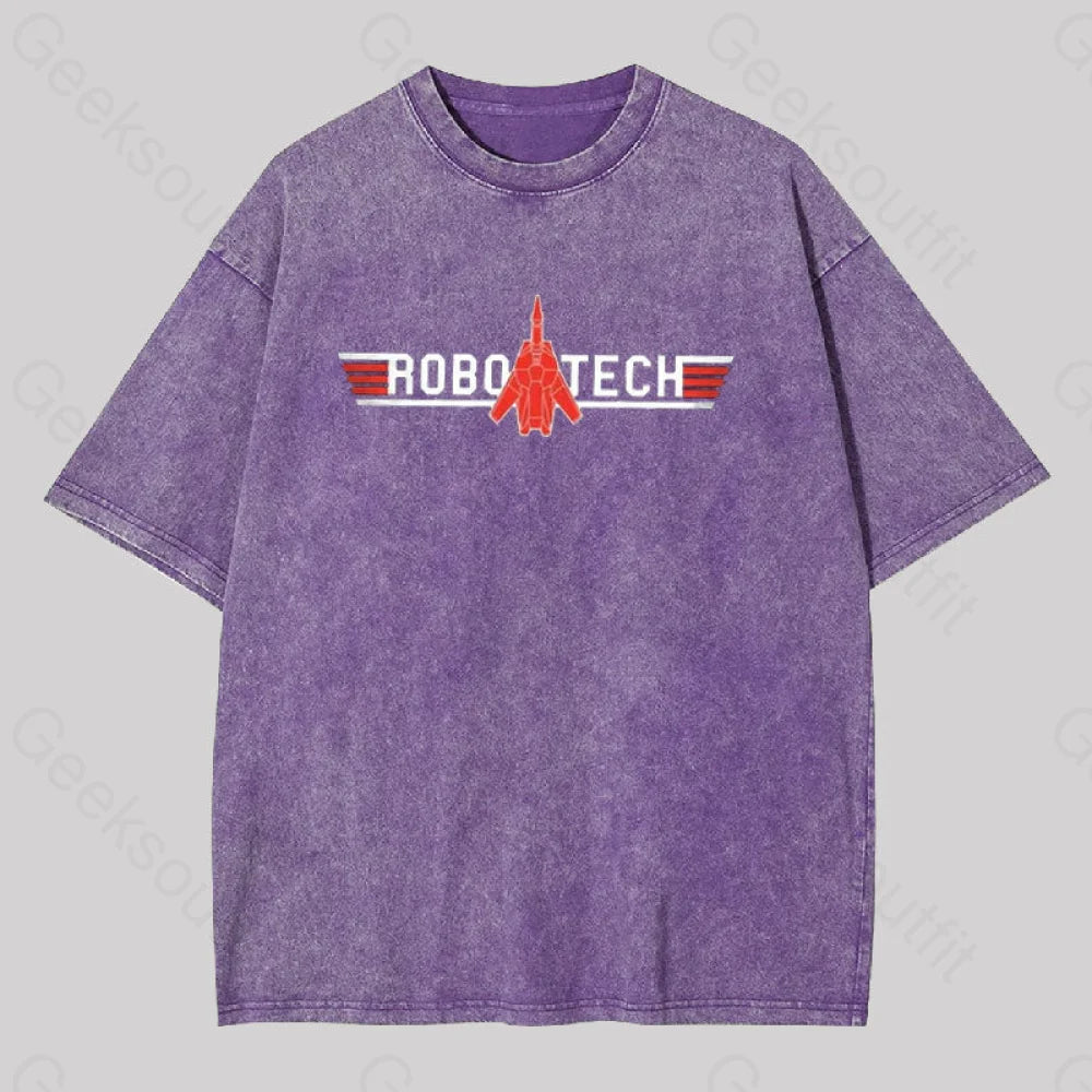 Robo Tech Geek Washed T-Shirt Purple / S