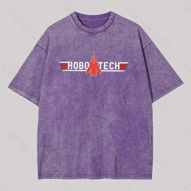 Robo Tech Geek Washed T-Shirt Purple / S