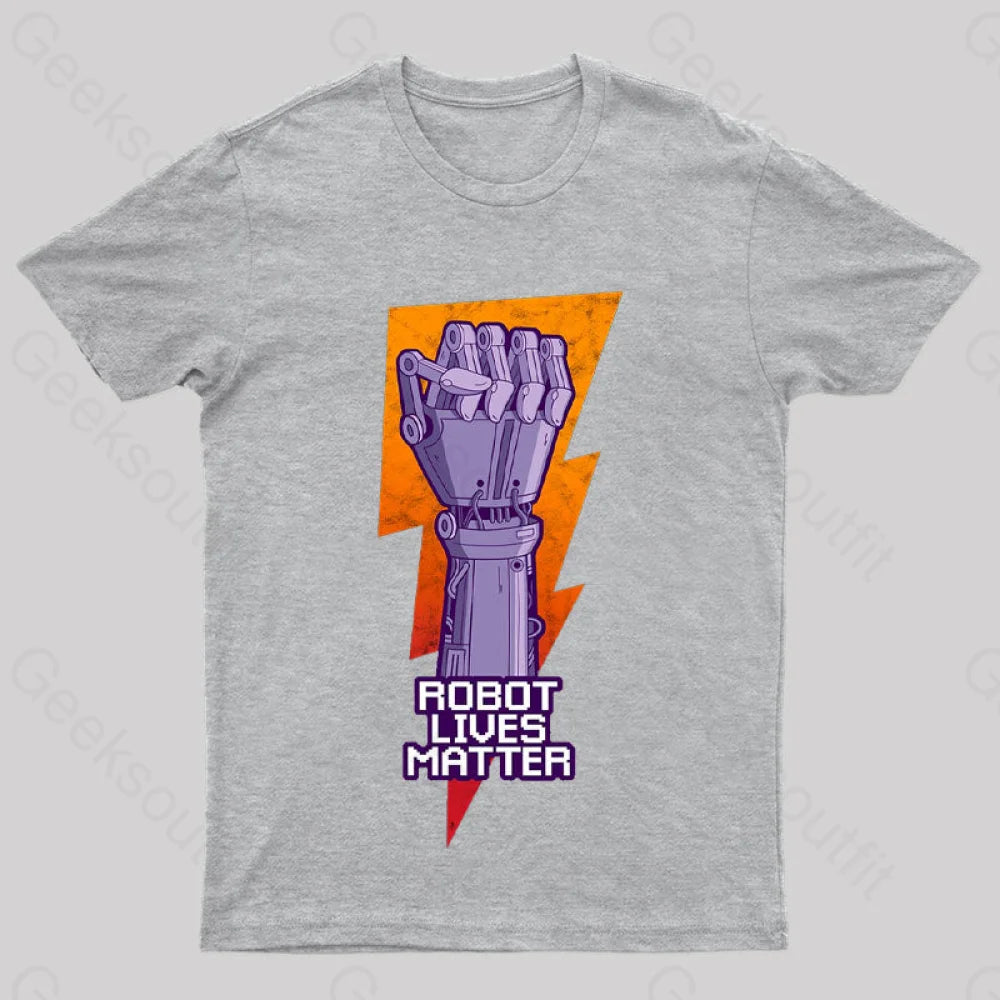 Robot Lives Matter Asimov Classic Nerd T-Shirt Grey / S