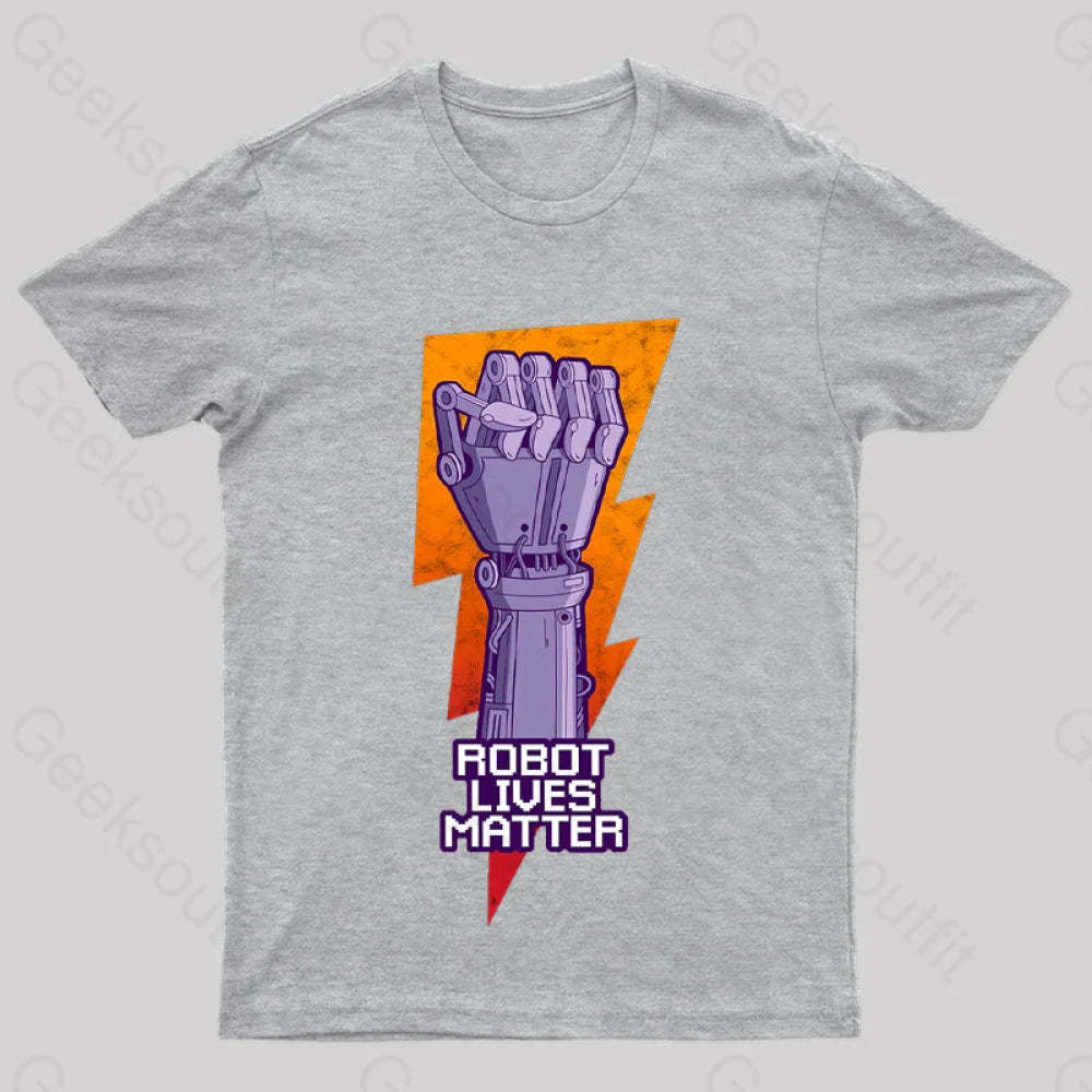 Robot Lives Matter Asimov Classic Nerd T-Shirt Grey / S