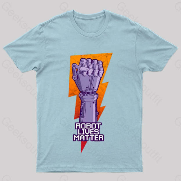 Robot Lives Matter Asimov Classic Nerd T-Shirt Light Blue / S