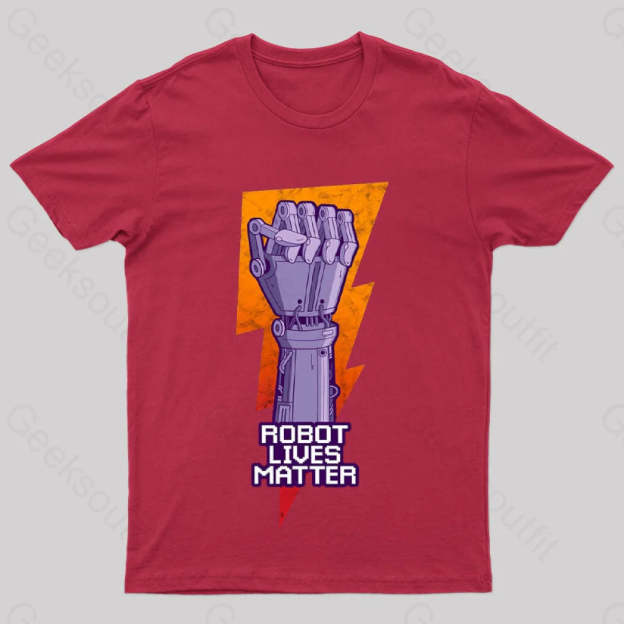 Robot Lives Matter Asimov Classic Nerd T-Shirt Red / S