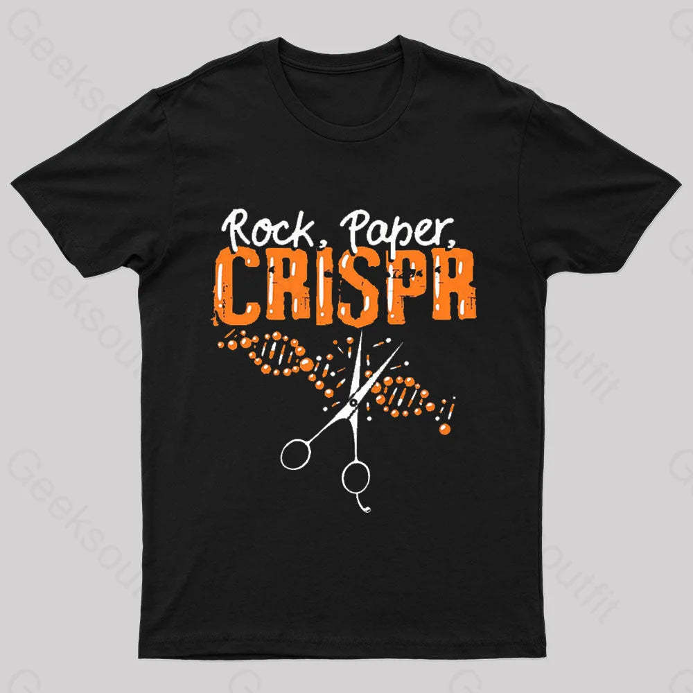 Rock Paper Chrispr Nerd T-Shirt Black / S