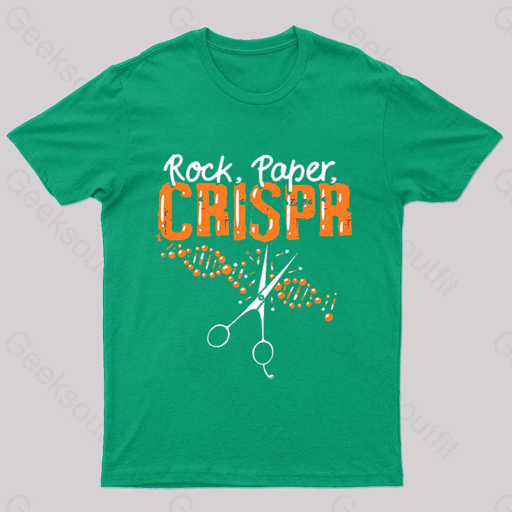 Rock Paper Chrispr Nerd T-Shirt Green / S