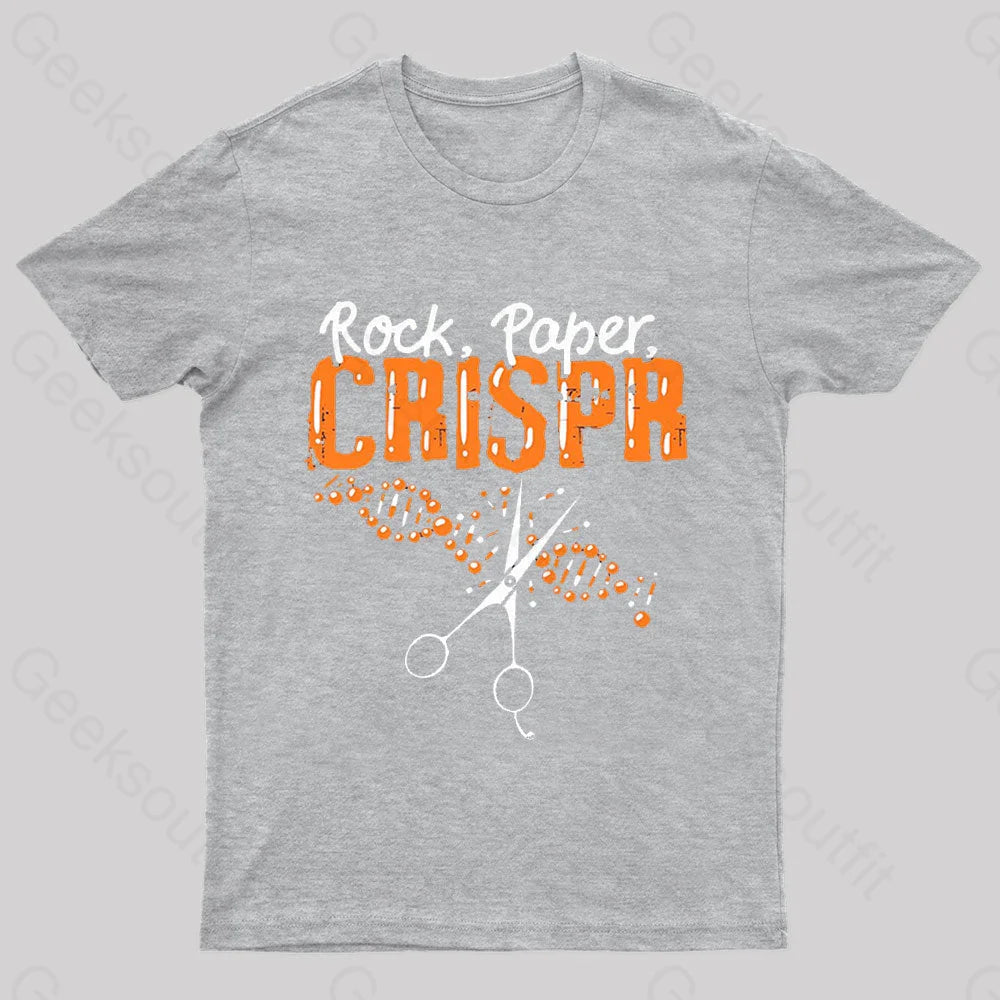 Rock Paper Chrispr Nerd T-Shirt Grey / S