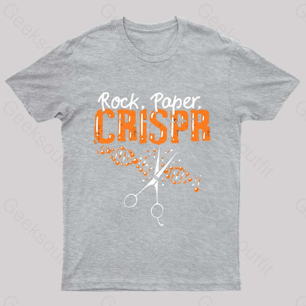 Rock Paper Chrispr Nerd T-Shirt Grey / S