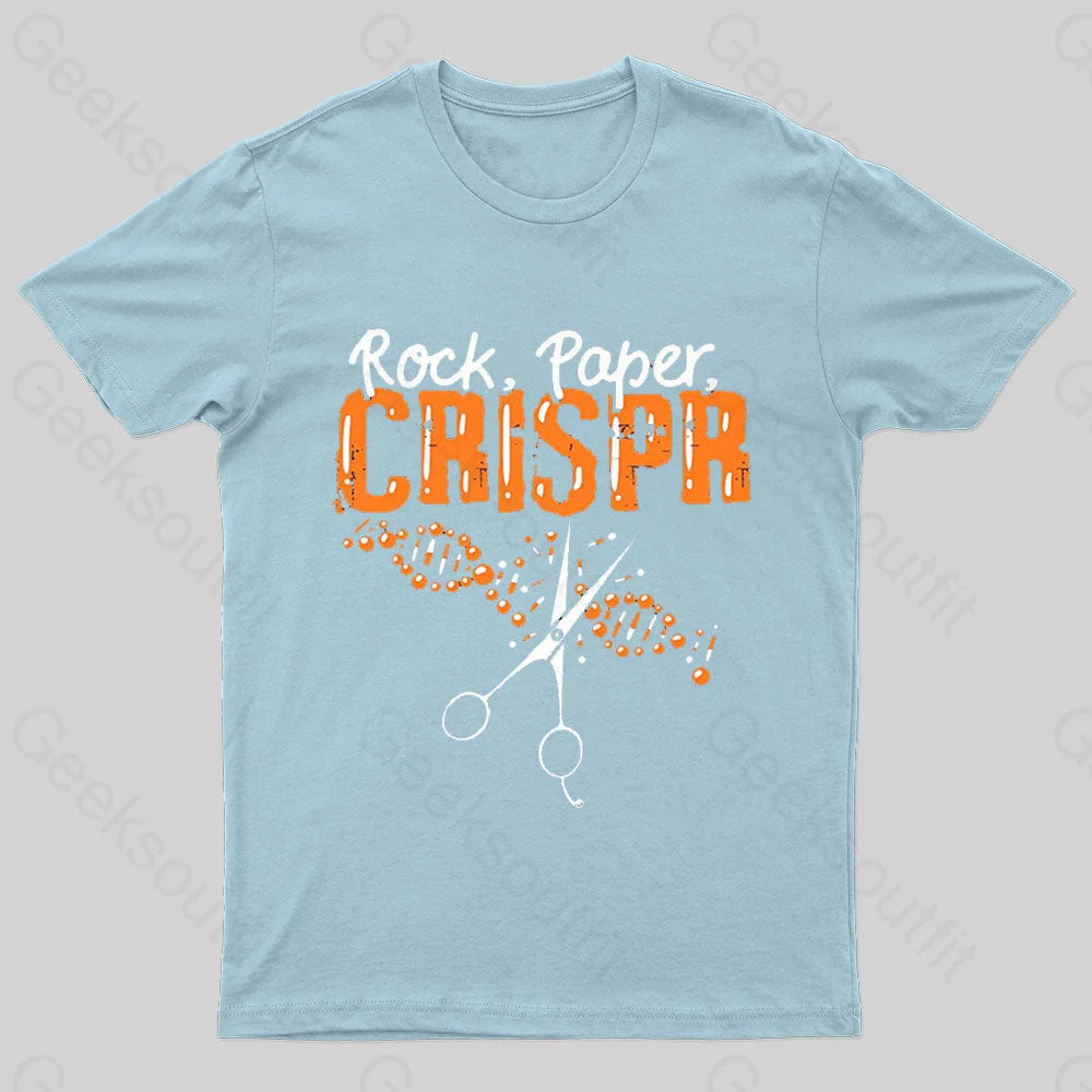 Rock Paper Chrispr Nerd T-Shirt Light Blue / S