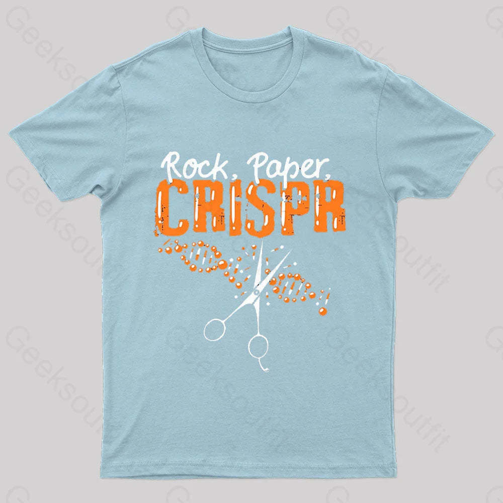 Rock Paper Chrispr Nerd T-Shirt Light Blue / S