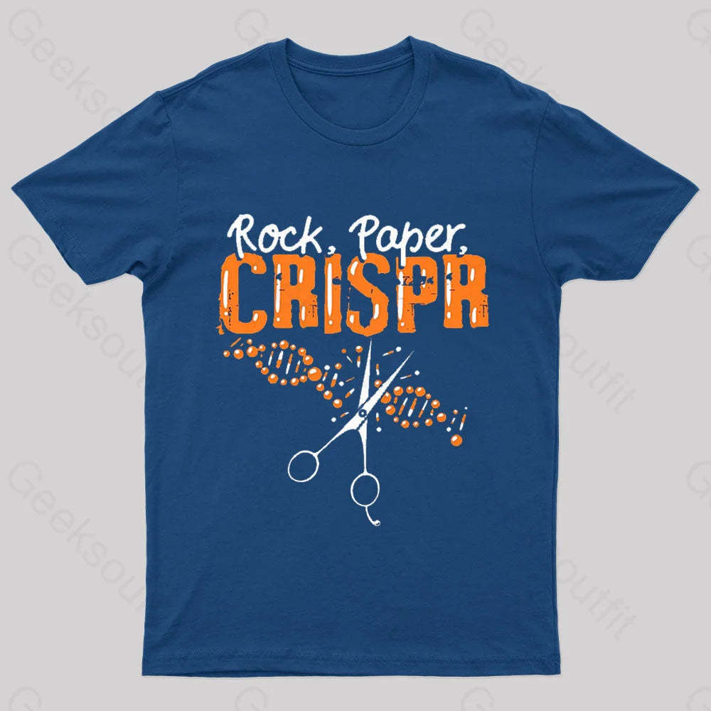 Rock Paper Chrispr Nerd T-Shirt Navy / S