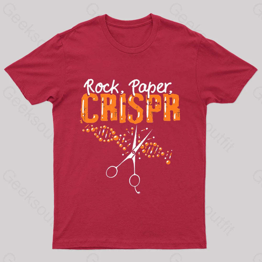 Rock Paper Chrispr Nerd T-Shirt Red / S
