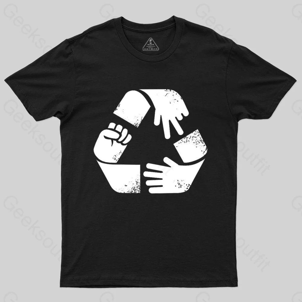 Rock Paper Scissors Recycle T-shirt - Geeksoutfit