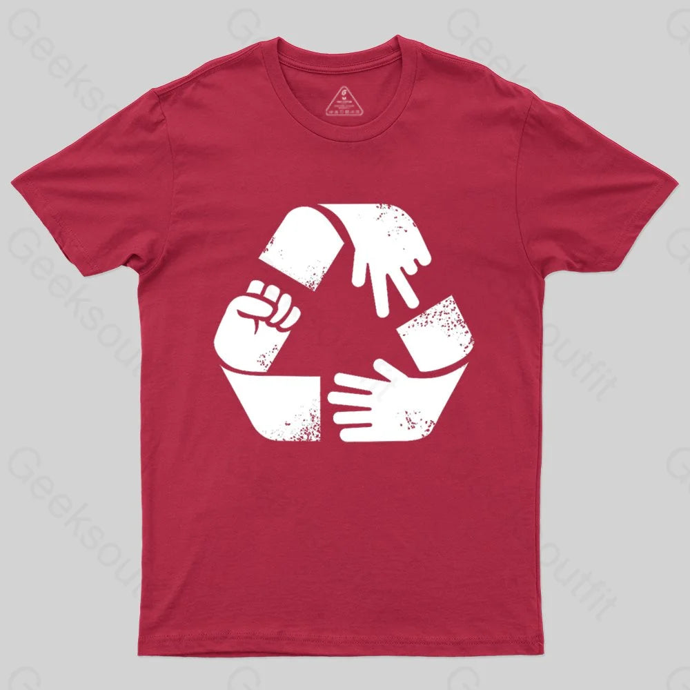 Rock Paper Scissors Recycle T-shirt - Geeksoutfit